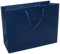 13 x 5 x 10" Blue Navy Matte - 100 Pack |Heavy Duty Standard Original Style Paper Tote Bag Set | Perfect for Gifts, Party, Baby Shower, Kid’s Birthdays, Weddings, Lunch & More
