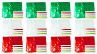 Set of 12 Elegant Shrink Wrap 24" X 30" (Red,Green,Silver) with 3 Accent Ribbons Each Ribbon is 3/8” X 2.33 Feet Used for Baskets (12)