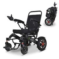 Culver Mobility Electric Power Wheelchair Scooter Fold Lightweight Folding Safe Electric Wheelchair Motorized FDA Approved Aviation Travel (Free Wheelchair RAMP Gift) (Black-19 inc)