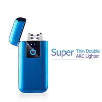 FL5018 Double Arc Plasma USB Lighter Rechargeable Windproof Flameless Electric Lighter (Blue)
