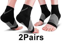 Ankle Compression Sleeve Socks (2 Pairs) for Men Women, Plantar Fasciitis Socks Foot Brace with Arch Ankle Achilles Tendon Support for Plantar Fasciitis Pain Relief, Heel Pain
