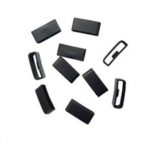 E ECSEM Black Silicon Fastener Ring Security Loop Compatible with Garmin Vivosmart HR & HR+ Approach X40 Samrtwatch Band(No Bands and Watch)