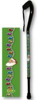 Walking Cane Offset Foam Handle Aluminum Adjustable with Santa Claus Design Men or Women
