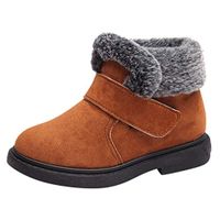 Toddler Baby Boy Girl Winter Martin Boots Anti-Skid Warm Cozy Plush Ankle Fur Lined Bootie Infant Outdoor Shoes