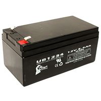 Replacement for Yuasa NP3.2-12 Battery - Replacement UB1234 Universal Sealed Lead Acid Battery (12V, 3.4Ah, 3400mAh, F1 Terminal, AGM, SLA) - Includes Two F1 to F2 Terminal Adapters