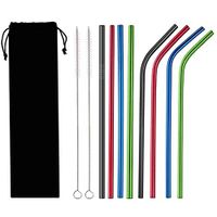 10PCS/Set Stainless Steel Straws, Large Size Straight/Curved Reusable Replacement Metal Straws With Cleaning Brush (Sliver) For 20oz Tumblers – KKAAyueqin
