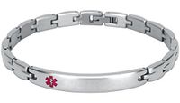 Elegant Surgical Grade Steel Medical Alert ID Bracelet for Men and Women (Women's, Blank/Empty} No Message)