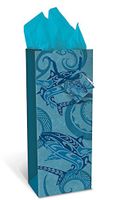 Hawaiian Island Tribal Shark Heavy Paper Gift Bag (Wine Bag 5-1/2" W x 13-1/4" H x 3-1/2")