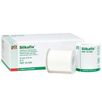 Silkafix Adhesive Tape, Silk Medical & First Aid Tape for Wound Dressings, Easy to Tear Tape for Catheters, Cannulas, Drains, and Probes, Latex Free, Strong Adhesion Tape, 5 cm x 5 m