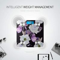 LYAOE Bluetooth Body Fat Scale French Anemone Roses Pattern Smart Wireless Scale with LCD Display Measuring Body Weight Bmi and Health Digital Scale