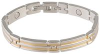 Sabona Two Tone Steel Magnetic Bracelet, Small/Medium