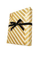 Marble+Vine Best Thick ECO-Friendly Gift WRAP: Geometric ZIGAG Ivory & Gold Sparkle (Set of 2 Rolls)