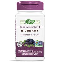 Nature's Way Bilberry Extract 36% Anthocyanins 160 mg Potency, 60 Capsules