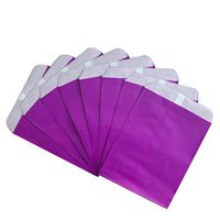 Party Bag 5 * 7 inch, 100 pcs Food Safe Kraft Paper and Ink, Natural (Biodegradable), Vivid Colored Candy Cookie Buffet Bags, Flat Bag, Purple. 96 pcs 1.5 inch Stickers.