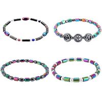 SUPVOX 4pcs Hematite Magnetic Anklets Healthy Magnetic Bracelet Jewelry for Men Women Arthritis Carpal Tunnel