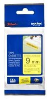 Brother 3/8" Tze Tape 9Mm Black On Yellow Adhesive