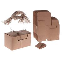 50x Kraft Rustic Sweet Candy Gift Boxes Rope Tags Wedding Party Favor