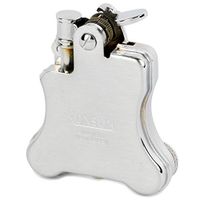 Ronson Banjo R01-0025 Nickel Chrome Satin Stylish Design Made in Japan Oil Lighter