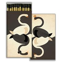 HomArt Large Decorative Swans Candle and Fireplace Wood Matches