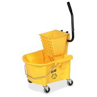 Genuine Joe Splash Guard Mop Bucket Wringer Combo, Yellow