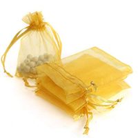 Sheer Drawstring Organza Gift Bags - 4x6 Inches Mesh Jewelry Pouches Wedding Party Festival Gift Candy Bags, Pack of 120 (Yellow)