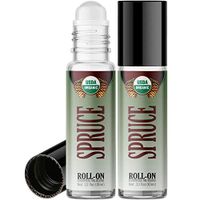 Organic Spruce Roll On Essential Oil Rollerball (2 Pack - USDA Certified Organic) Pre-diluted with Glass Roller Ball for Aromatherapy, Kids, Children, Adults Topical Skin Application - 10ml Bottle