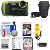 Fujifilm FinePix XP120 Shock & Waterproof Wi-Fi Digital Camera (Lime) with 32GB Card + Battery + Cases + Float Strap + Kit
