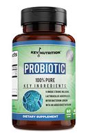 Key Nutrition Probiotic with Digestive Enzymes, 9 Unique Strains of Good Bacteria Deliver 25 Billion CFU's - 60 Capsules