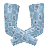 Unisex Arm Sleeve Plaid Snowflake Blue and White UV Protection Arm Compression Sleeve Skin Protection Sport Arm Cooler Sleeve for Running Hiking Jogging Motorcycling Climbing Camping