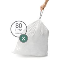simplehuman Code X Custom Fit 80 L/21 Gallon Trash Can Liner, White