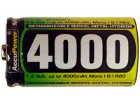 D 4000 Mah Nimh Accupower Rechargeable Battery