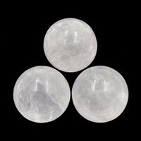 AD Beads Natural Gemstone Harmony Round Ball Crystal Healing Sphere Massage Rock 20~50mm (36 Clear Crystal, 30mm)