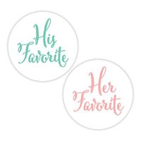 His Favorite & Her Favorite Wedding Stickers, Choose Your Colors, Wedding Favor Stickers (#376-HMBL)