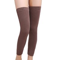 EUBUY Winter Long Elastic Nylon Cashmere Thicken Leg Warmer Knee Sleeve Protector Knee Brace Support(Coffee)