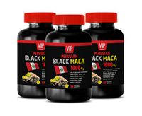 Stamina Booster Pills - Peruvian Black MACA 1000MG - maca lepidium meyenii for Women - 3 Bottles 270 Vegetable Capsules