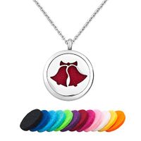 CLY Jewelry Essential Oil Locket Pendant Bows Bells Colorful Refill Pads Aromatherapy Diffuser Necklace