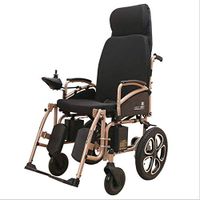 B&MF Electric Wheelchair Fully Lying Lightweight Folding Wheelchair Elderly Automatic Aluminum Alloy Four-Wheeled Scooter Large Capacity Lithium Battery (12A)