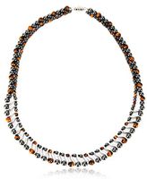 Elegant Womens Hematite Magnetic Therapy Necklace with Healing Stones Pain Relief for Neck Arthritis Migraine Headaches Shoulders and Back (Regular, Tiger Eye)