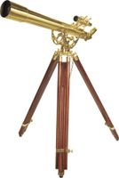 BARSKA Anchormaster 36x80mm Brass Refractor Telescope w/ Mahogany Floor Tripod