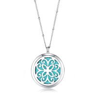 Mesinya (30mm)Essential Oil Diffuser Necklace Aroma Magnetic Locket Pendant With 30'' Ball Station Chain&Pads (Butterfly)