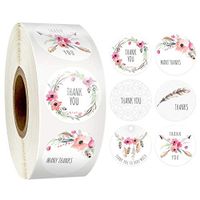 NOLOGO Mxl-Stickers 6 Kinds of Design Flowers Thank You Stickers for Christmas Stickers Scrapbooking Packaging Seal Labels Stationery Stickers (Color : 500PCS)