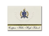 Signature Announcements Copper Hills High School (West Jordan, UT) Graduation Announcements, Presidential style, Elite package of 25 with Gold & Blue Metallic Foil seal