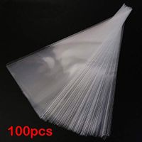 NOLOGO Fssh-mlx 100pcs Transparent Candy Packing Bags Wedding Birthday Party Decoration Sweet Cellophane Candy Bag Cone Storage Packaging Bag (Gift Bag Size : 16x30cm)