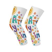 SLHFPX Knee Sleeve Cute English Font Full Leg Brace Compression Long Sleeves Pant Socks for Running, Jogging, Sports, Crossfit, Basketball, Joint Pain Relief, Men and Women 1 Pair