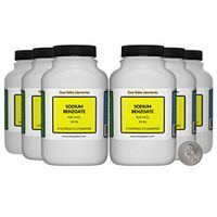 Sodium Benzoate [NaC7H5O2] 99.9% USP Food Grade Micropellets 1.5 Lb in 6 Bottles USA