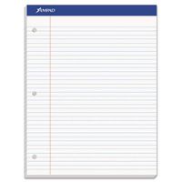 Ampad 20323 Dble Sheet Pad, Medium Rule,3-Hole,100 Sht,8-1/2-Inch x11-3/4-Inch,WE