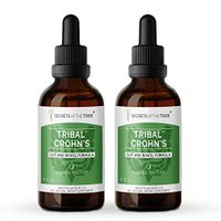 Tribal Crohn's Herbal Extract Alcohol, Tincture, Glycerite Slippery Elm, Parsley, Marshmallow, Turmeric, Frankincense, Green Tea. Gut and Bowel Formula 2x4 OZ