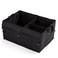 Wuyue Hua Multipurpose Car Boot Organiser Foldable Trunk Storage Box Organiser for Car, SUV, Van, and Truck,Durable Oxford Fabric Black