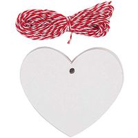 White Heart Shape Paper Gift Tags with String