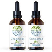 Chamomile A120 (2pcs) Alcohol Herbal Extract Tincture, Super-Concentrated Organic Chamomile (Matricaria Recutita) Dried Flower (2x4 fl oz)